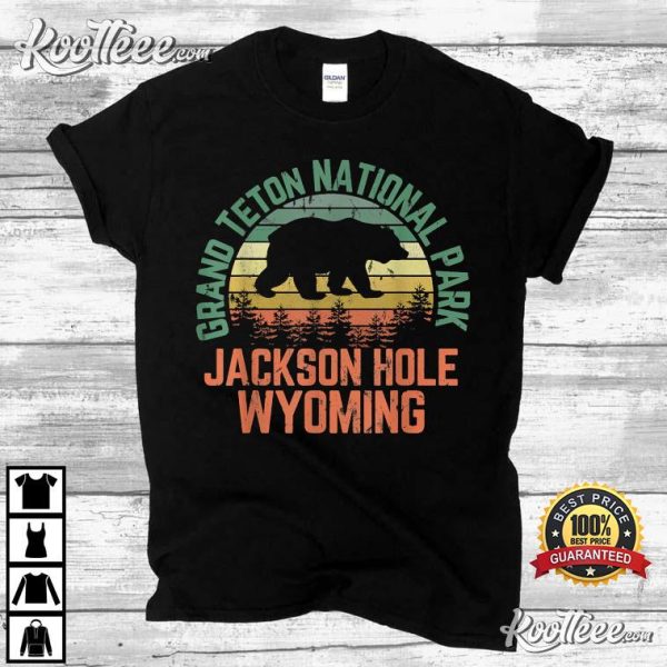 Grand Teton National Park Jackson Hole Wyoming Bear Vintage T-Shirt