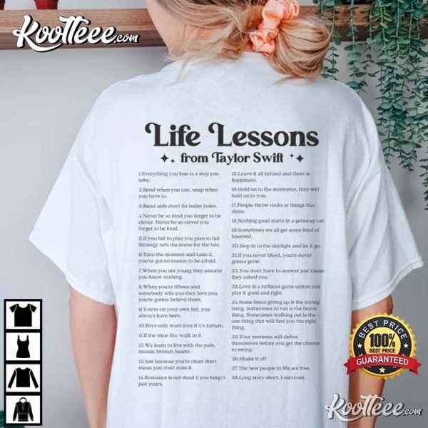 Swiftie Merch Life Lessons From Taylor Era Tour T-Shirt