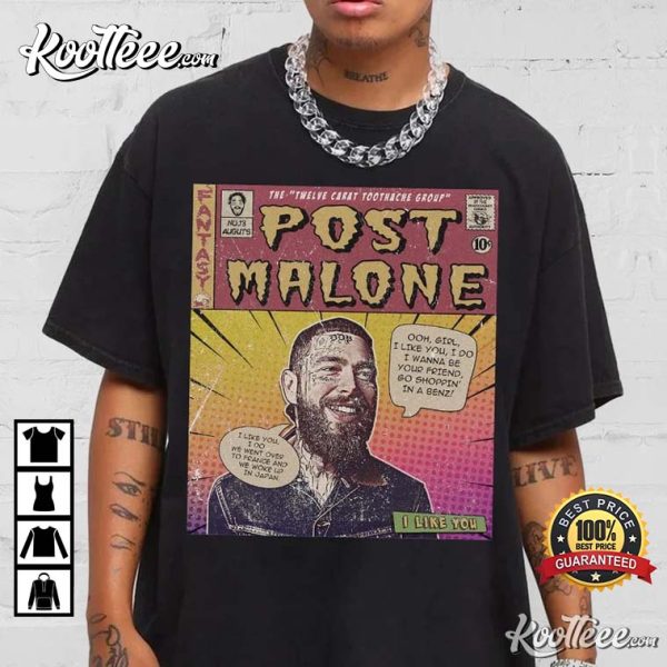 Post Malone Comic 90S Vintage Merch T-Shirt