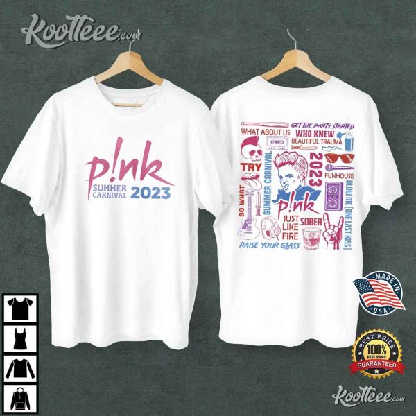 Pink Summer Carnival 2023 Tour Fan Merch T-Shirt