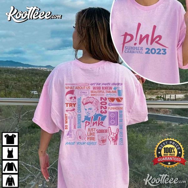 Pink Summer Carnival 2023 Tour Fan Merch T-Shirt
