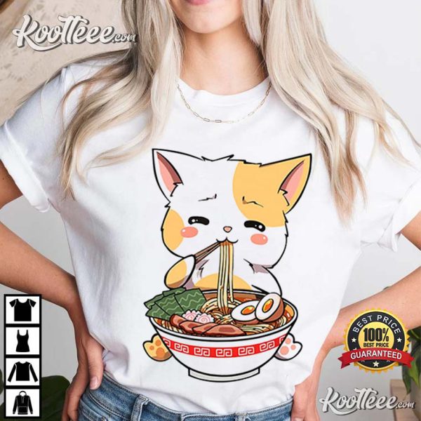 Anime Kawaii Ramen Cat Cute Japanese T-Shirt