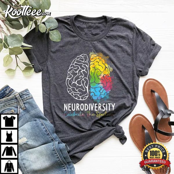 Embrace Neurodiversity Celebrate the Spectrum Brain Autism T-Shirt
