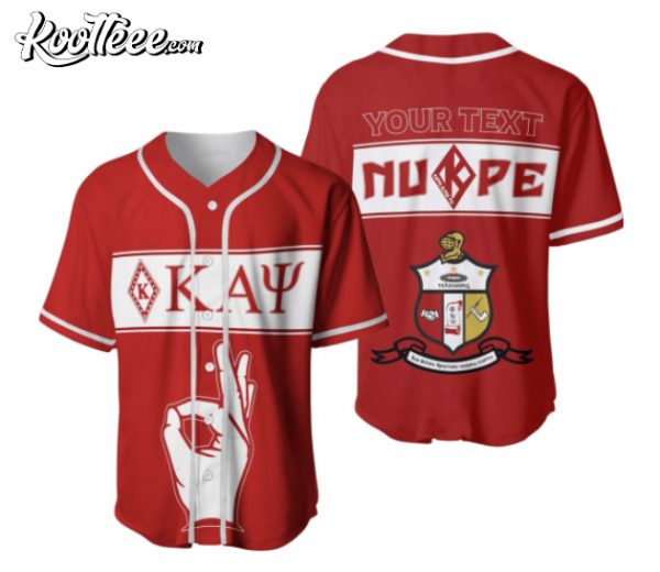 Kappa Alpha Psi 1911 Crest Nupes Hand Signal Personalized Baseball Jersey
