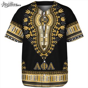 Alpha Phi Alpha Colorblock Embroidered Old Gold Baseball Jersey