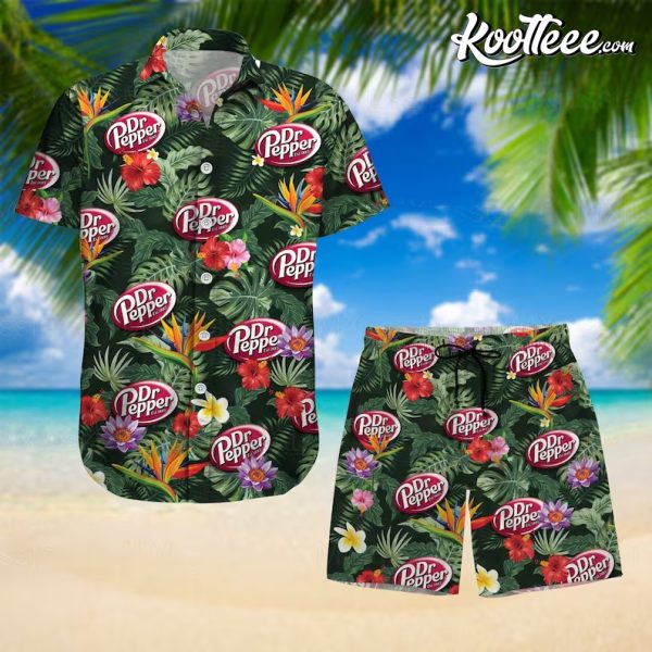 Dr Pepper Summer Hawaiian Shirt and Shorts