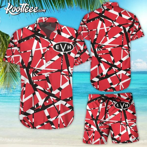 Eddie Van Halen Short Sleeve Hawaiian Shirt And Shorts