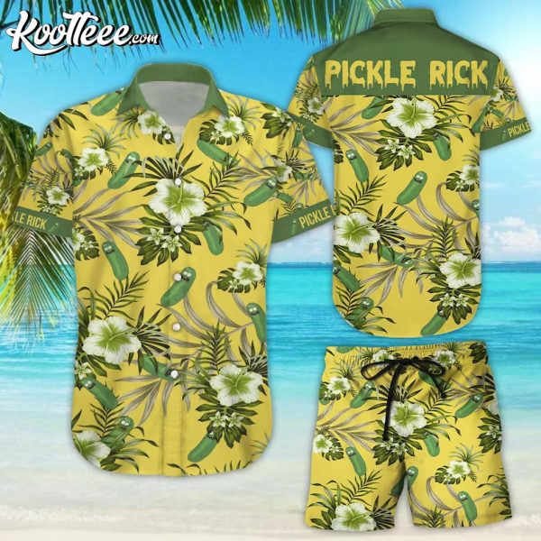 Pickle Rick Hawaiian Shirt And Shorts