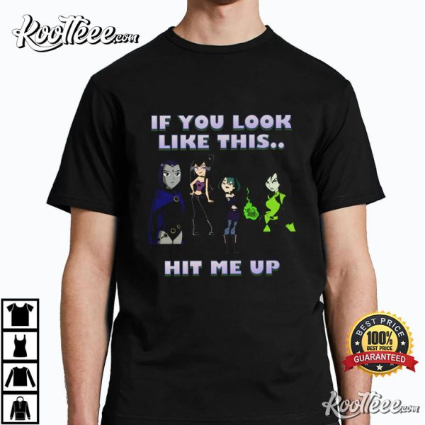 Goth Girl If You Look Like This Hit Me Up Cartoon T-Shirt