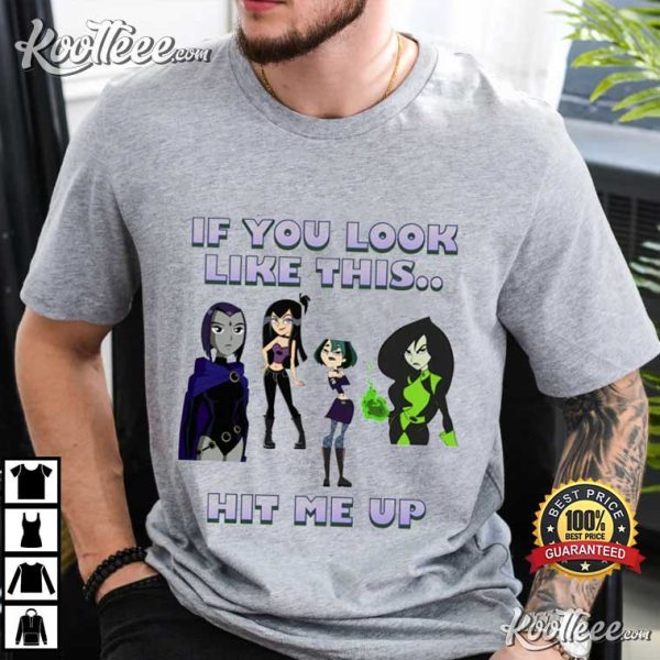 Goth Girl If You Look Like This Hit Me Up Cartoon T-Shirt