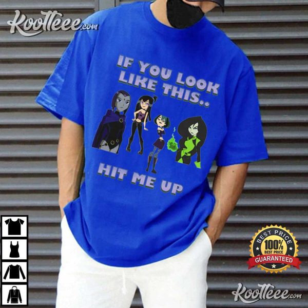 Goth Girl If You Look Like This Hit Me Up Cartoon T-Shirt