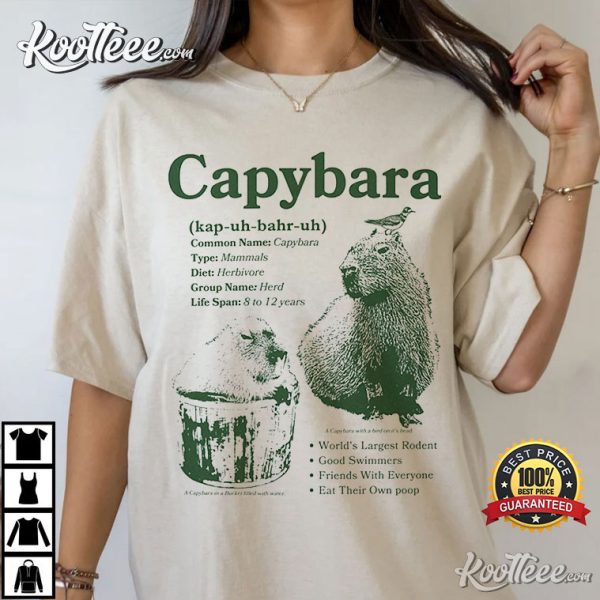 Capybara Sience Theme Funny T-Shirt