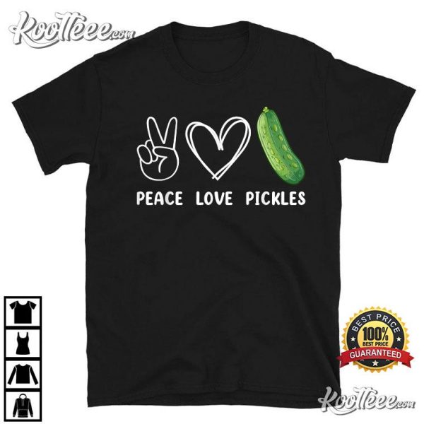 Peace Love Pickles Retro T-Shirt