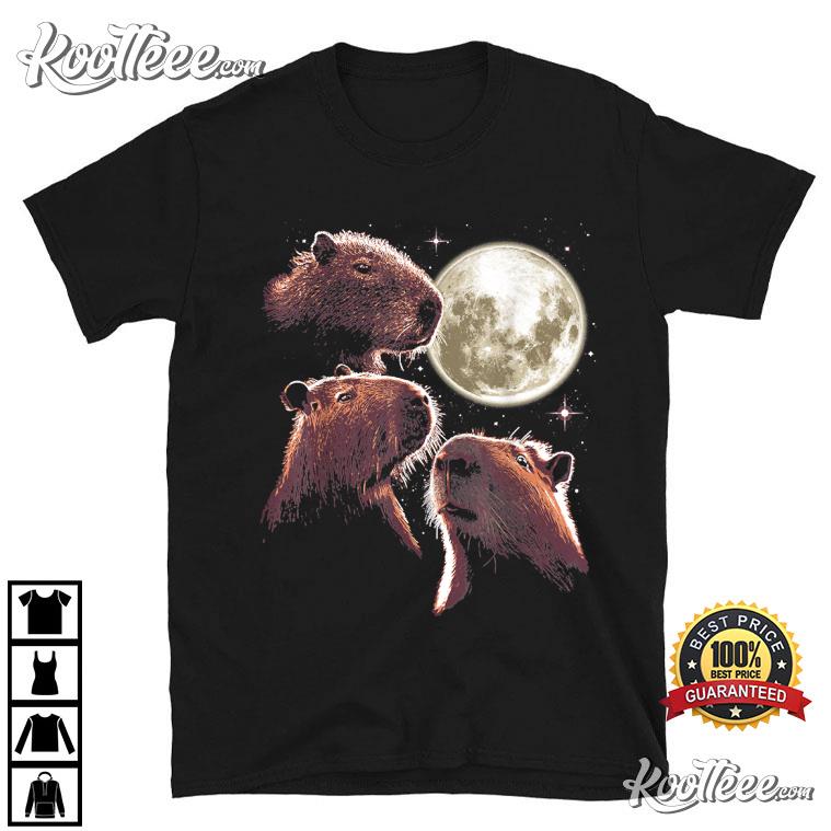 Three Capybara Moon Funny Capybara T-Shirt