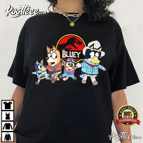 Jurassic Park Adventures With Bluey Family T-Shirt