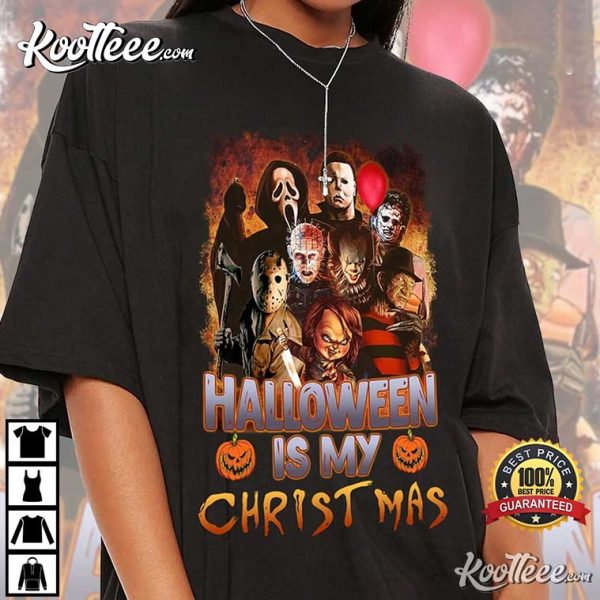 Halloween Is My Christmas Villains Characters T-Shirt