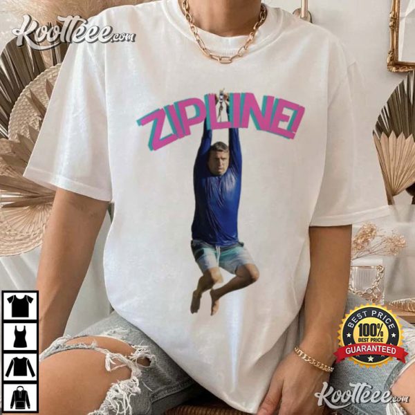 Tim Robinson Zipline Scene Comedy Sketch Inspired T-Shirt