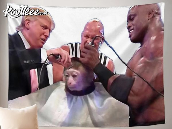 Trump Haircut Meme Monkey Hanging Tapestry