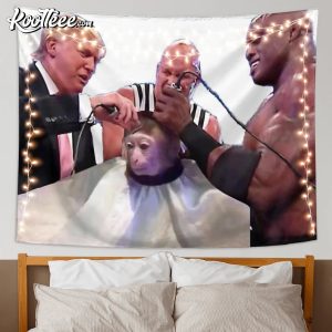 Trump Haircut Meme Monkey Hanging Tapestry Trump Haircut Meme Monkey Hanging Tapestry