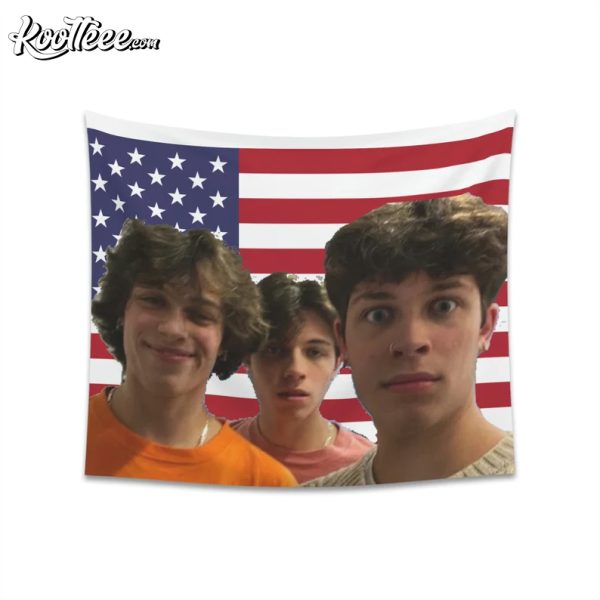 Sturniolo Triplets America Flag Iconic Wall Tapestry