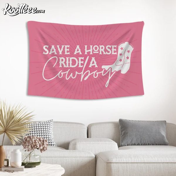 Save A Horse Ride A Cowboy Wall Tapestry