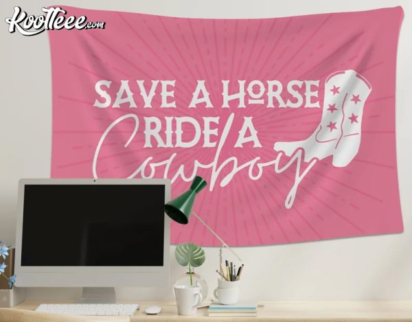 Save A Horse Ride A Cowboy Wall Tapestry