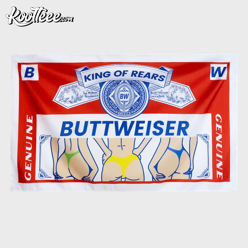 Buttweiser Flag King of Rears Bud Funny Wall Tapestry