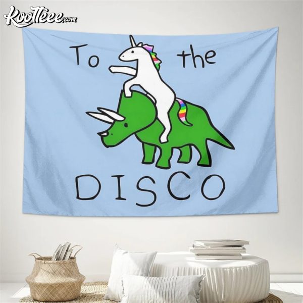 Unicorn To The Disco Funny Wall Tapestry