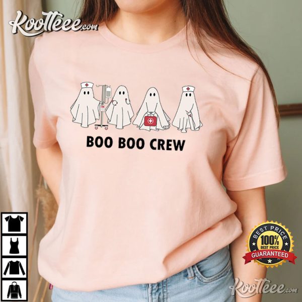 Spooky Nurse Cute Ghost Boo Boo Crew Halloween T-Shirt