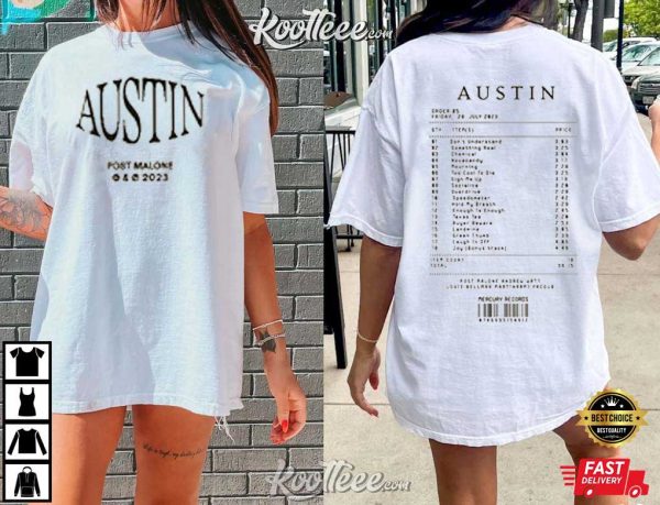 Austin Post Malone Tracklist Merch T-Shirt