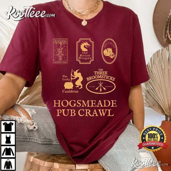 Harry Potter Three Broomsticks Hogsmeade Pub Crawl T-Shirt