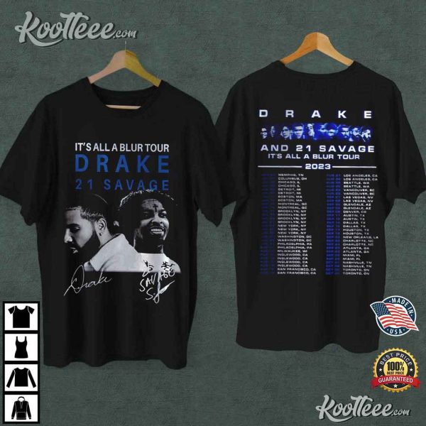 Drake 21 Savage It’s All A Blur Tour 2023 T-Shirt