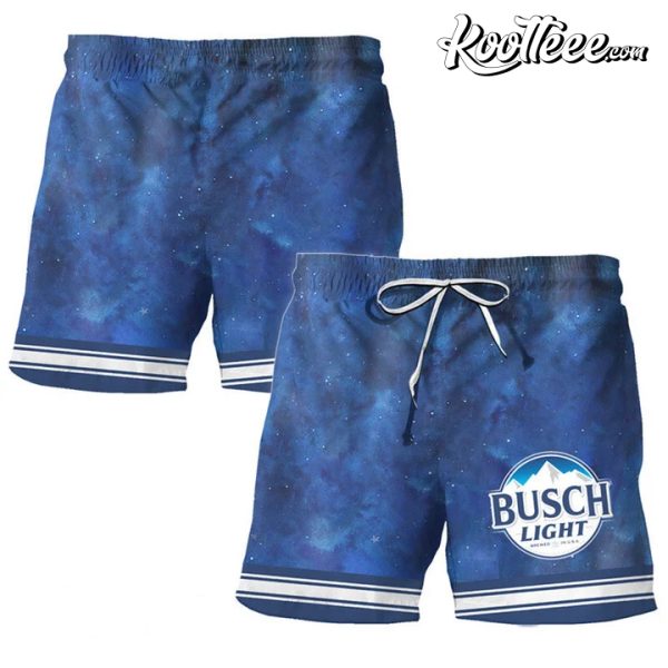 Busch Light Star Bermuda Hawaiian Shorts
