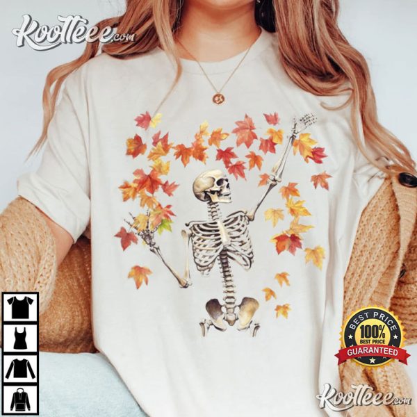 Autumn Skeleton Halloween T-Shirt