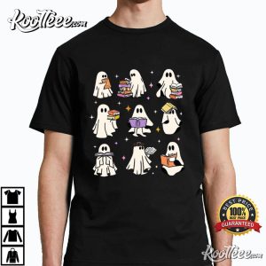Teacher Halloween Ghost Books T-Shirt Teacher Halloween Ghost Books T-Shirt