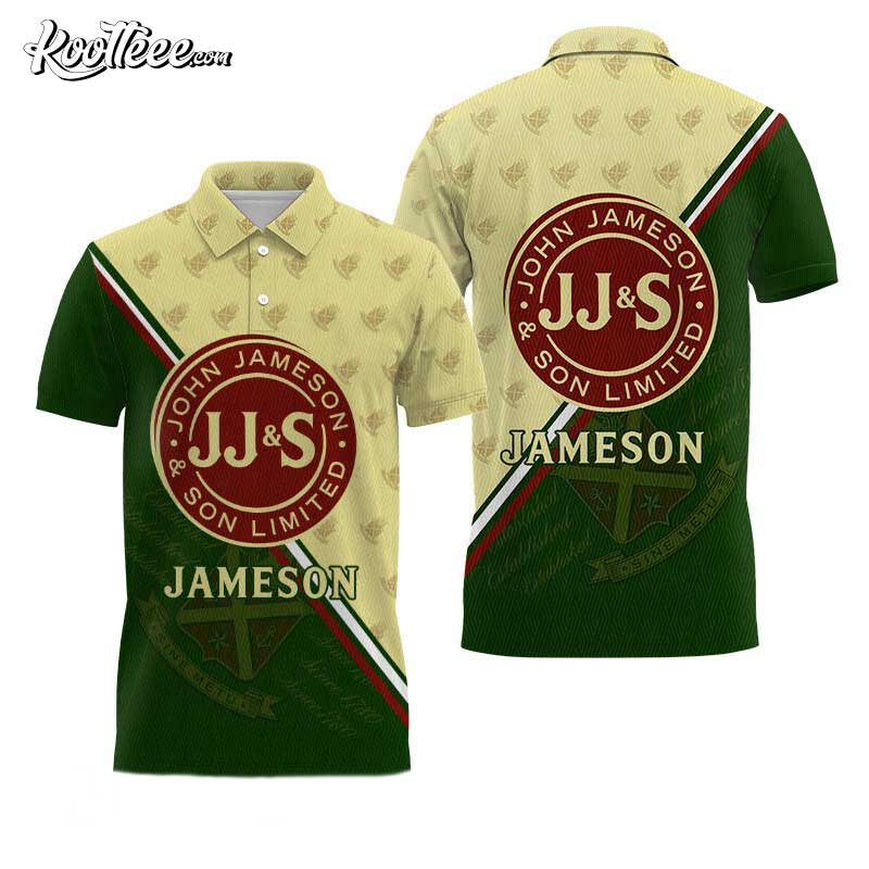 Jameson Green and Beige Diagonal Polo Shirt