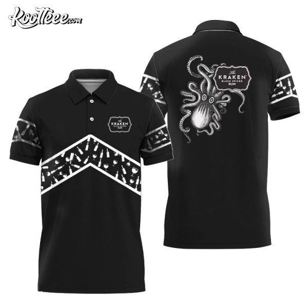 Kraken Rum Black Wine Pattern Polo Shirt