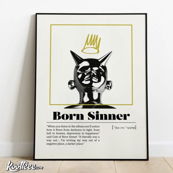J Cole Born Sinner OK Poster