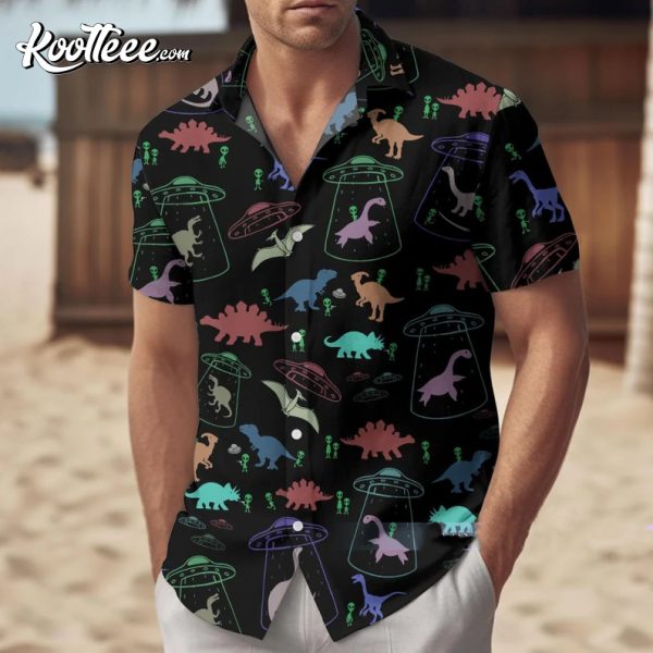 Dinosaur Lover Alien Pattern Hawaiian Shirt