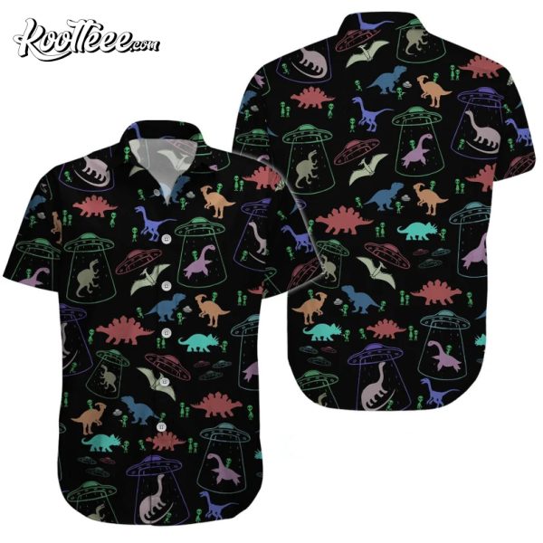 Dinosaur Lover Alien Pattern Hawaiian Shirt