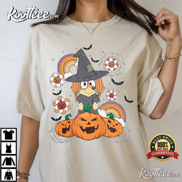 Halloween Bluey And Pumpkin T-Shirt