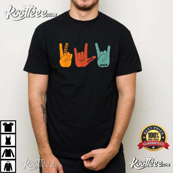 Peace Love Rock Musician Rockstar T-Shirt