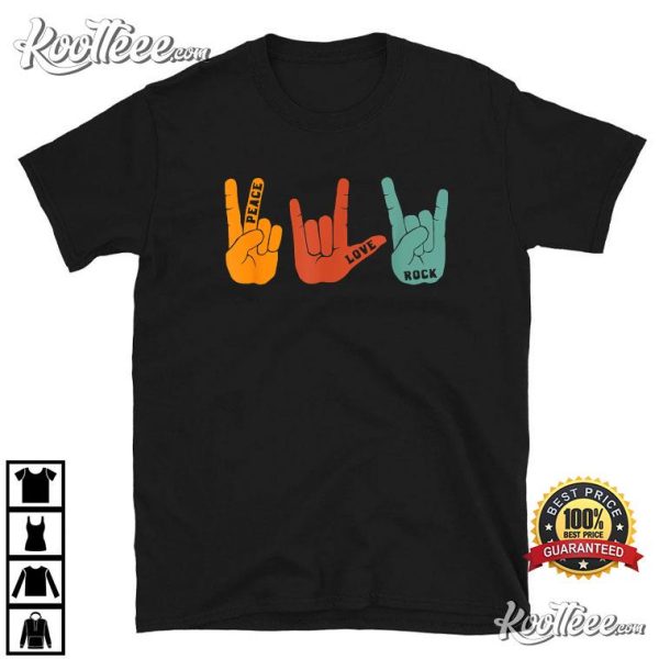 Peace Love Rock Musician Rockstar T-Shirt