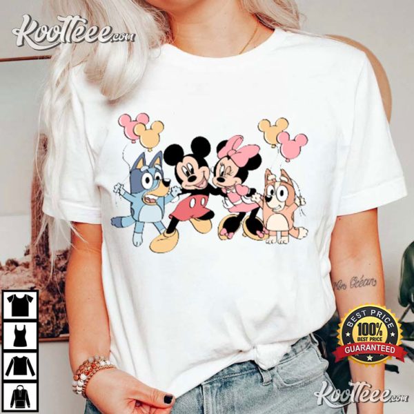 Bluey Minnie Mickey Summer T-Shirt