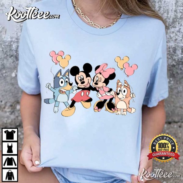 Bluey Minnie Mickey Summer T-Shirt