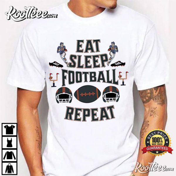 Eat Sleep Fotball Repeat T-Shirt