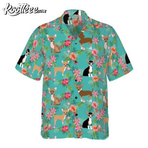 Chihuahua Hibiscus Floral Hawaiian Shirt
