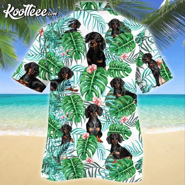 Dachshund Dog Tropical Plant Hawaiian Shirt