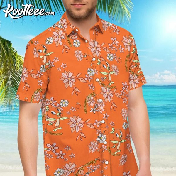 Orange Bird Aloha Floral Hawaiian Shirt And Shorts