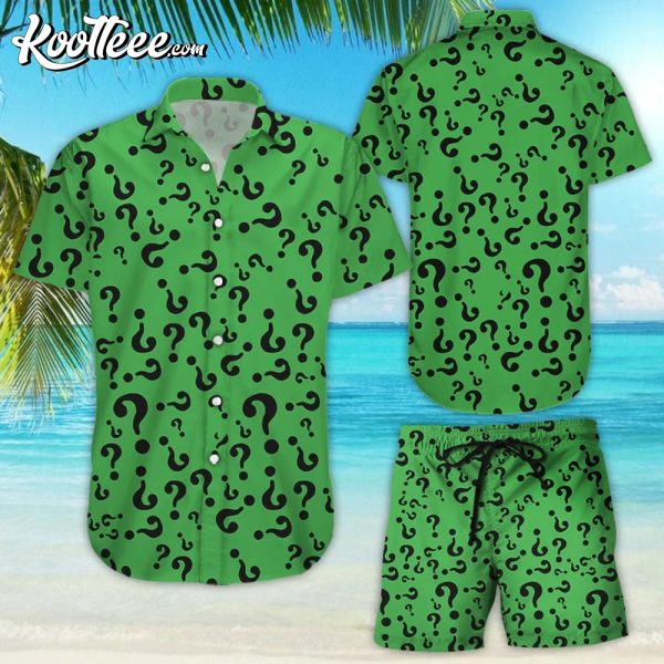 Riddler Batman Supervillain Green Hawaiian Shirt And Shorts